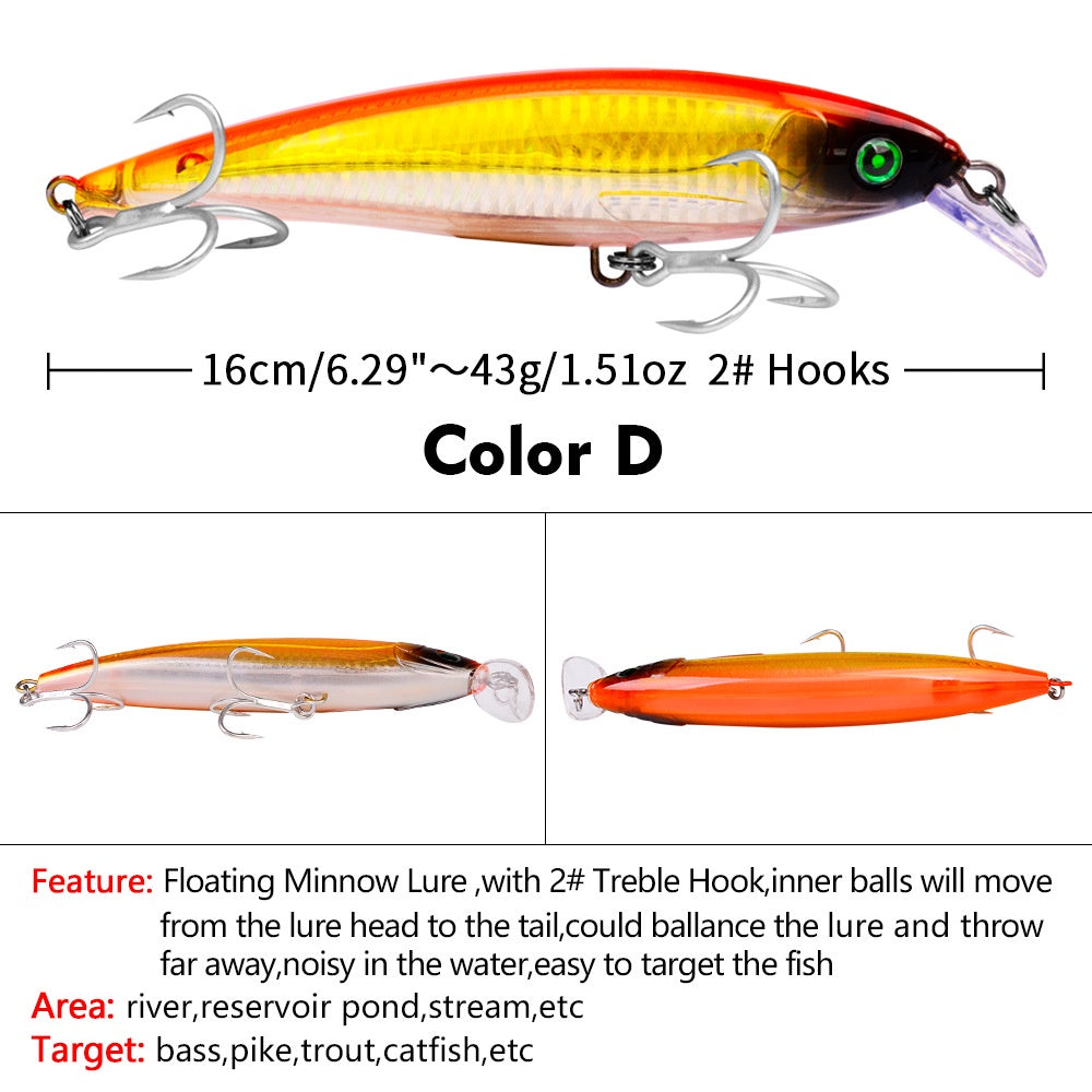 PROBEROS Lure Minnow Floating 43g/16cm umpan casting/trolling MN141