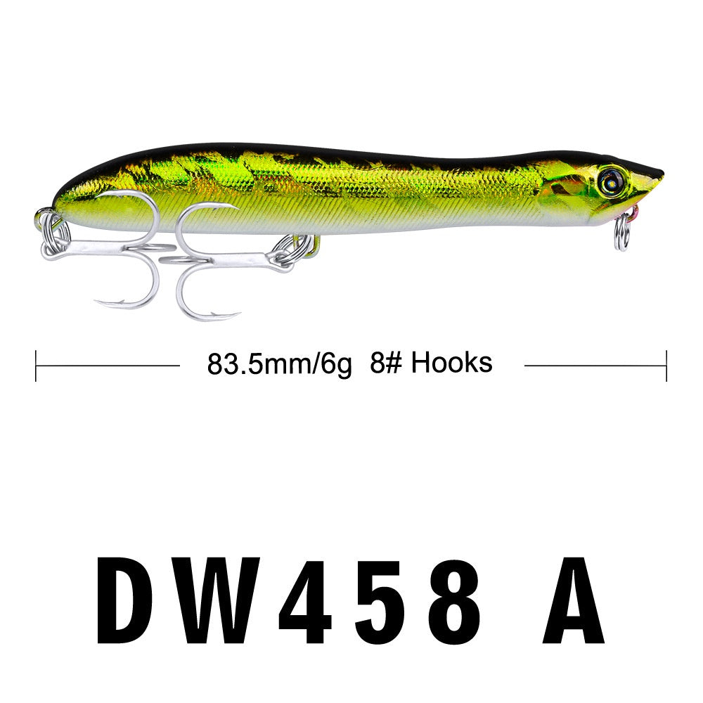 PROBEROS Umpan Pancing Lure Popper 6g/8.3cm Hook BKB 8# umpan top water LP136