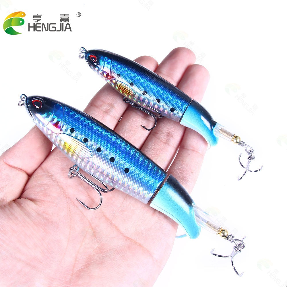 Hengjia umpan minnow pencil ekor berputar 13g lure popper topwater MN176