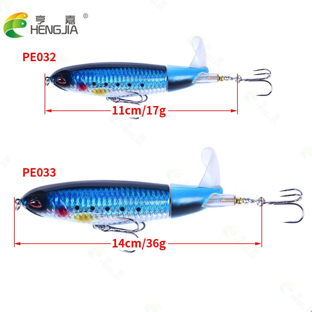 Hengjia umpan minnow pencil ekor berputar 13g lure popper topwater MN176