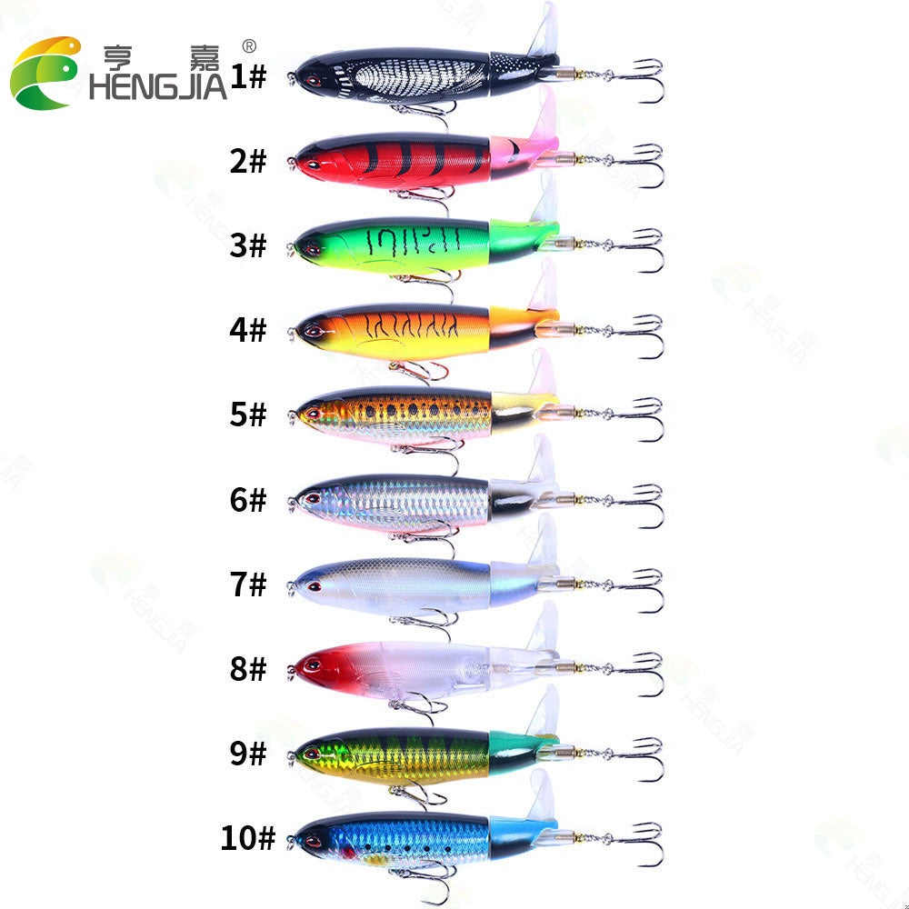 Hengjia umpan minnow pencil ekor berputar 13g lure popper topwater MN176