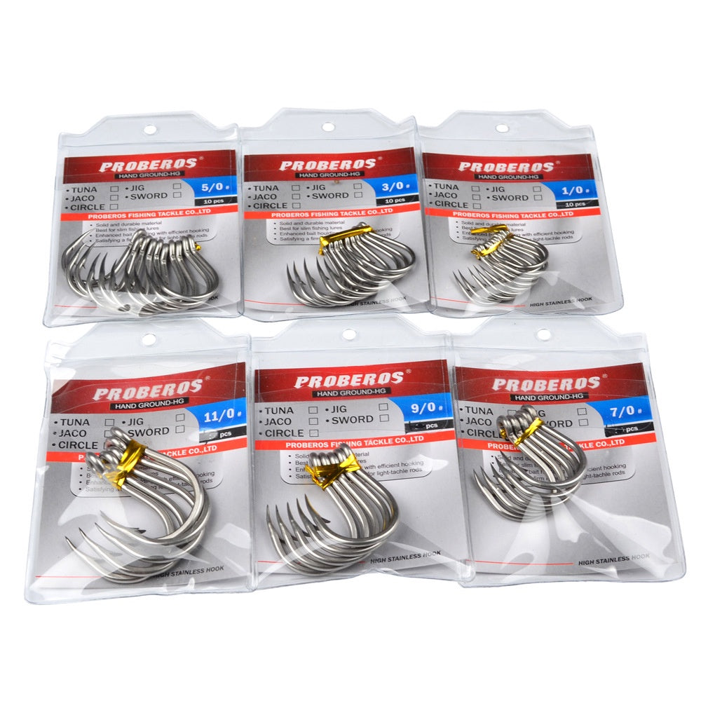 PROBEROS Kail Pancing 5/10pcs Bahan Stainless Steel Tahan Karat kuat dan tajam KUP173